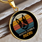 Boston Terrier Mom Circle Necklace Stainless Steel or 18k Gold 18-22"-Express Your Love Gifts