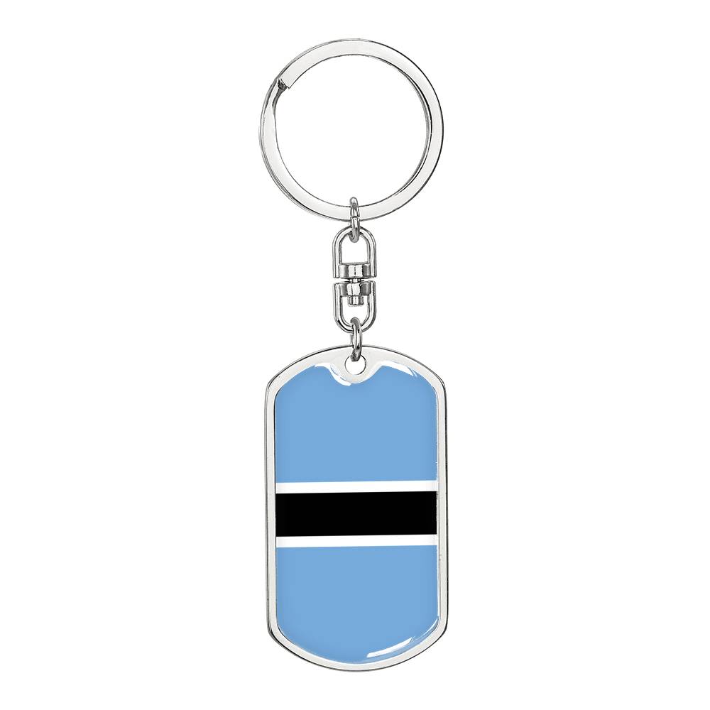 Botswana Keychain Dog Tag Stainless Steel or 18k Gold-Express Your Love Gifts