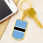 Botswana Keychain Dog Tag Stainless Steel or 18k Gold-Express Your Love Gifts