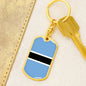 Botswana Keychain Dog Tag Stainless Steel or 18k Gold-Express Your Love Gifts