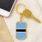 Botswana Keychain Dog Tag Stainless Steel or 18k Gold-Express Your Love Gifts