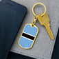 Botswana Keychain Dog Tag Stainless Steel or 18k Gold-Express Your Love Gifts