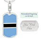 Botswana Keychain Dog Tag Stainless Steel or 18k Gold-Express Your Love Gifts