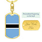 Botswana Keychain Dog Tag Stainless Steel or 18k Gold-Express Your Love Gifts