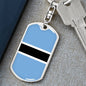 Botswana Keychain Dog Tag Stainless Steel or 18k Gold-Express Your Love Gifts