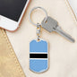 Botswana Keychain Dog Tag Stainless Steel or 18k Gold-Express Your Love Gifts