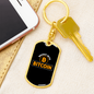 Bought With Bitcoin Crypto Keychain Stainless Steel or 18k Gold Dog Tag Keyring-Express Your Love Gifts
