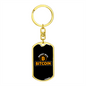 Bought With Bitcoin Crypto Keychain Stainless Steel or 18k Gold Dog Tag Keyring-Express Your Love Gifts