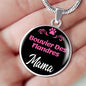 Bouvier Des Flandres Mama Necklace Circle Pendant Stainless Steel or 18k Gold 18-22" Dog Mom Pendant-Express Your Love Gifts