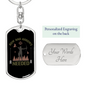 Bow & Arrows Hunter'S Keychain Gift Stainless Steel or 18k Gold Dog Tag Keyring-Express Your Love Gifts