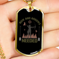 Bow & Arrows Hunting Necklace Stainless Steel or 18k Gold Dog Tag 24"-Express Your Love Gifts