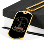 Bow & Arrows Hunting Necklace Stainless Steel or 18k Gold Dog Tag 24"-Express Your Love Gifts