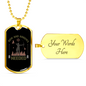 Bow & Arrows Hunting Necklace Stainless Steel or 18k Gold Dog Tag 24"-Express Your Love Gifts