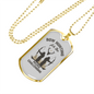 Bow Hunting Necklace Stainless Steel or 18k Gold Dog Tag 24"-Express Your Love Gifts