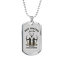 Bow Hunting Necklace Stainless Steel or 18k Gold Dog Tag 24"-Express Your Love Gifts