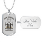 Bow Hunting Necklace Stainless Steel or 18k Gold Dog Tag 24"-Express Your Love Gifts