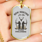 Bow Hunting Necklace Stainless Steel or 18k Gold Dog Tag 24"-Express Your Love Gifts