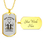 Bow Hunting Necklace Stainless Steel or 18k Gold Dog Tag 24"-Express Your Love Gifts