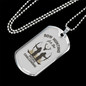 Bow Hunting Necklace Stainless Steel or 18k Gold Dog Tag 24"-Express Your Love Gifts