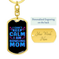Bowling Mom Keychain Stainless Steel or 18k Gold Dog Tag Keyring-Express Your Love Gifts