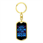 Bowling Mom Keychain Stainless Steel or 18k Gold Dog Tag Keyring-Express Your Love Gifts