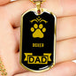 Boxer Dad Dog Necklace Stainless Steel or 18k Gold Dog Tag W 24" Dog Owner Lover-Express Your Love Gifts