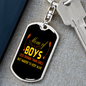 Boy Less Mama Mom Keychain Stainless Steel or 18k Gold Dog Tag Keyring-Express Your Love Gifts