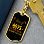 Boy Less Mama Mom Keychain Stainless Steel or 18k Gold Dog Tag Keyring-Express Your Love Gifts