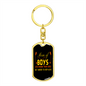 Boy Less Mama Mom Keychain Stainless Steel or 18k Gold Dog Tag Keyring-Express Your Love Gifts