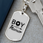 Boy Mama Heart Arrow Mom Keychain Stainless Steel or 18k Gold Dog Tag Keyring-Express Your Love Gifts