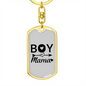 Boy Mama Heart Arrow Mom Keychain Stainless Steel or 18k Gold Dog Tag Keyring-Express Your Love Gifts