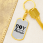 Boy Mama Heart Arrow Mom Keychain Stainless Steel or 18k Gold Dog Tag Keyring-Express Your Love Gifts