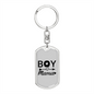 Boy Mama Heart Arrow Mom Keychain Stainless Steel or 18k Gold Dog Tag Keyring-Express Your Love Gifts