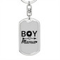 Boy Mama Heart Arrow Mom Keychain Stainless Steel or 18k Gold Dog Tag Keyring-Express Your Love Gifts