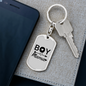 Boy Mama Heart Arrow Mom Keychain Stainless Steel or 18k Gold Dog Tag Keyring-Express Your Love Gifts