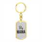 Boy Mama Mom Keychain Stainless Steel or 18k Gold Dog Tag Keyring-Express Your Love Gifts