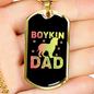 Boykin Dad Necklace Stainless Steel or 18k Gold Dog Tag 24" Chain-Express Your Love Gifts