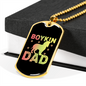 Boykin Dad Necklace Stainless Steel or 18k Gold Dog Tag 24" Chain-Express Your Love Gifts