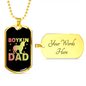 Boykin Dad Necklace Stainless Steel or 18k Gold Dog Tag 24" Chain-Express Your Love Gifts
