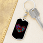 Brave Patient Mother Mom Keychain Stainless Steel or 18k Gold Dog Tag Keyring-Express Your Love Gifts