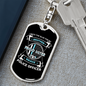 Brave Police Officer Keychain Stainless Steel or 18k Gold Dog Tag Keyring-Express Your Love Gifts