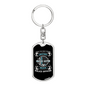 Brave Police Officer Keychain Stainless Steel or 18k Gold Dog Tag Keyring-Express Your Love Gifts