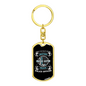 Brave Police Officer Keychain Stainless Steel or 18k Gold Dog Tag Keyring-Express Your Love Gifts
