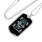 Brave Police Officer Necklace Stainless Steel or 18k Gold Dog Tag 24"-Express Your Love Gifts