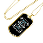Brave Police Officer Necklace Stainless Steel or 18k Gold Dog Tag 24"-Express Your Love Gifts