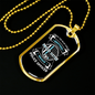 Brave Police Officer Necklace Stainless Steel or 18k Gold Dog Tag 24"-Express Your Love Gifts
