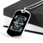 Brave Police Officer Necklace Stainless Steel or 18k Gold Dog Tag 24"-Express Your Love Gifts