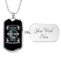 Brave Police Officer Necklace Stainless Steel or 18k Gold Dog Tag 24"-Express Your Love Gifts