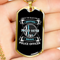 Brave Police Officer Necklace Stainless Steel or 18k Gold Dog Tag 24"-Express Your Love Gifts