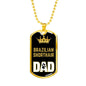 Brazilian Shorthair Cat Dad Necklace Stainless Steel or 18k Gold Dog Tag 24" Chain-Express Your Love Gifts